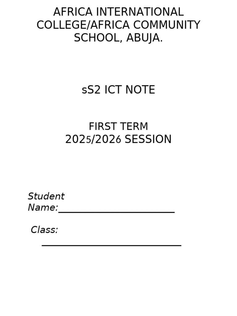 Ss2 Ict Note | PDF