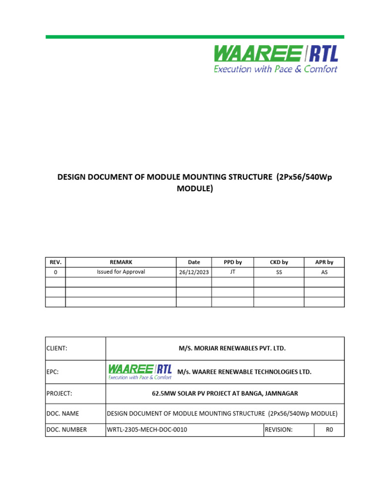 WRTL-2305-MECH-DOC-0010_R0_Design Document of Module Mounting Structure ...