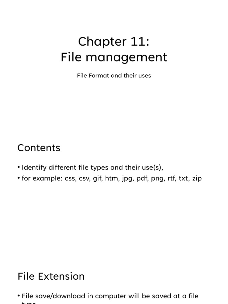 Lecture 2 File Management | PDF | Data Compression | File Format