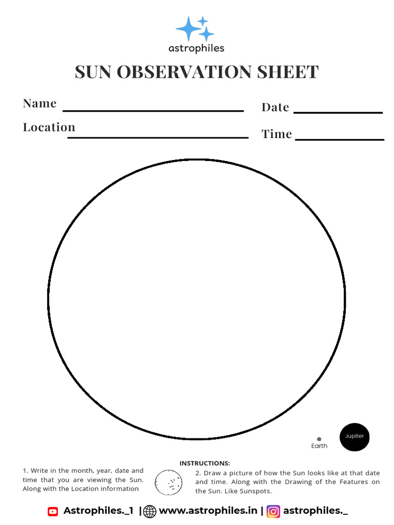 Solar Observation Sheet | PDF