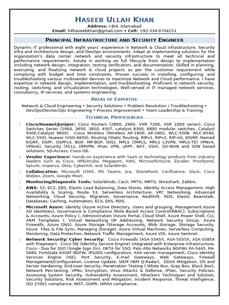 Haseeb Ullah Khan-CV - Copy | PDF | Microsoft Azure | Cloud Computing