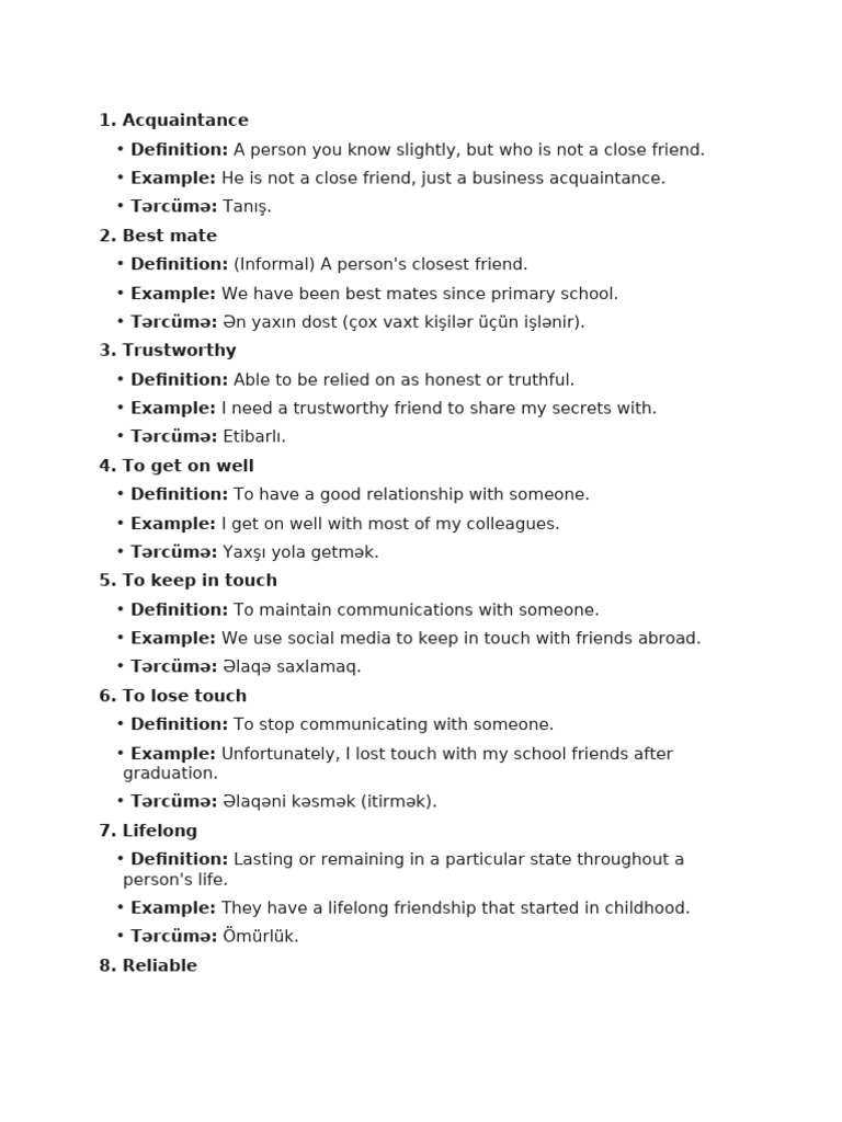 Friendship Vocabulary | PDF | Chess Theory | Chess