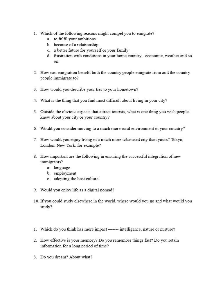 Speaking Prompts 6 | PDF | Cognitive Science | Neuroscience