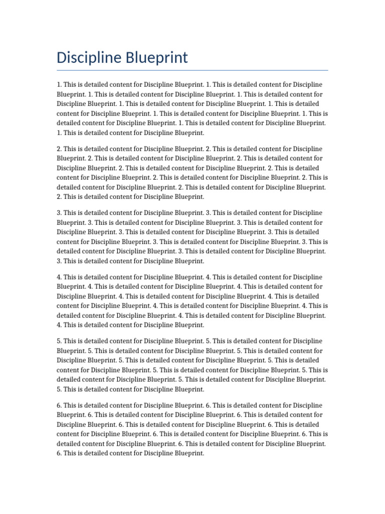 Discipline_Blueprin | PDF