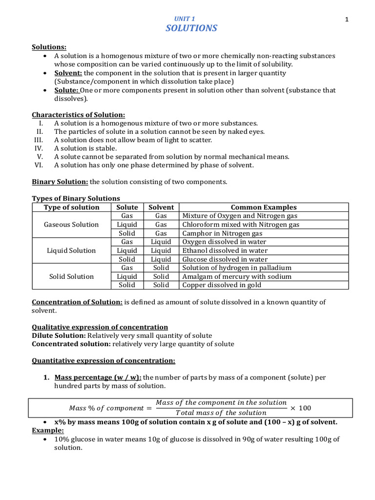 Chapter 1 - Solutions Notes | PDF
