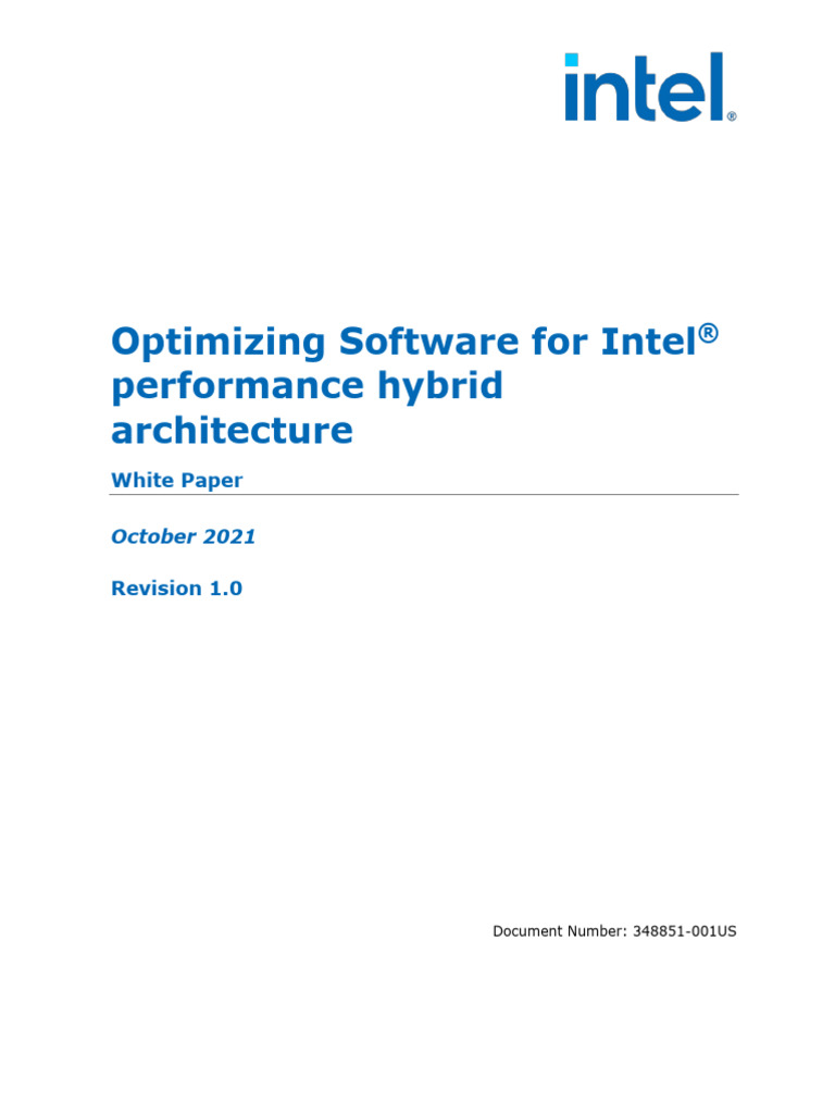 Optimizing Software for Performance Hybrid Architecture | PDF ...
