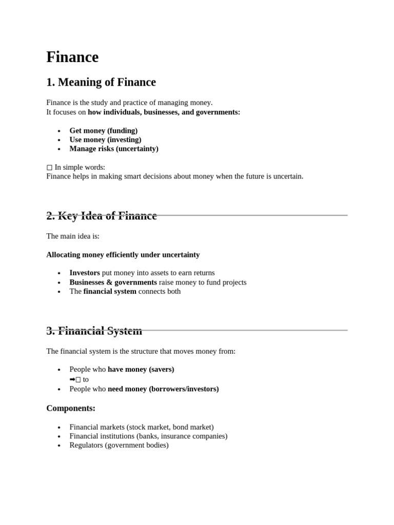 Finance System | PDF | Investing | Investment Management