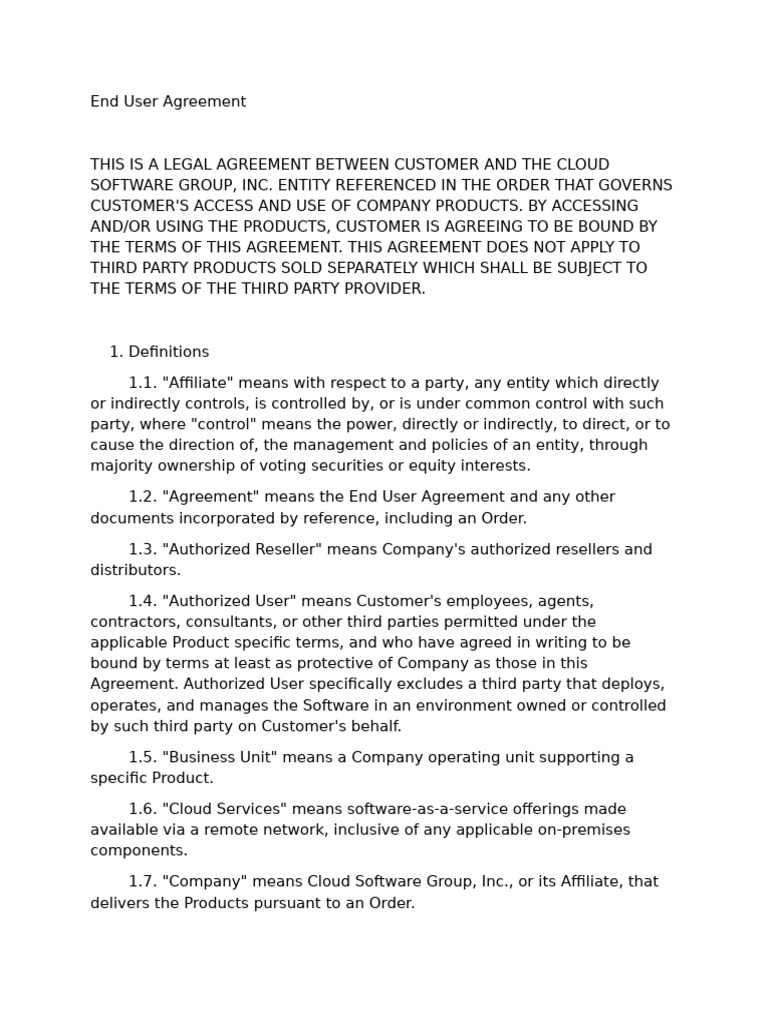 End User Agreement | PDF