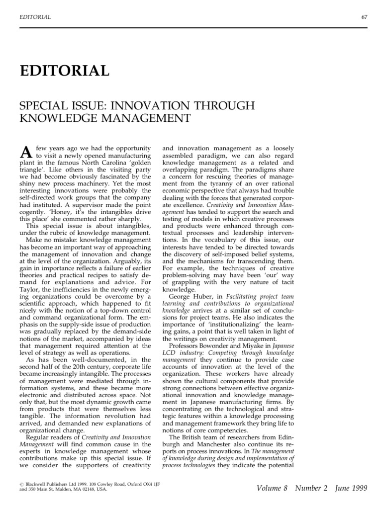 Innovation Through Knowledge Management | PDF | Knowledge | Business