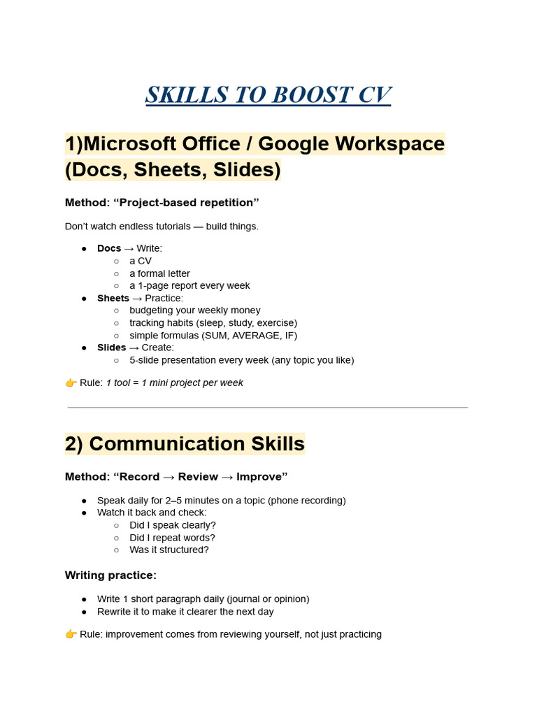 Skills to Boost Cv | PDF | Computing