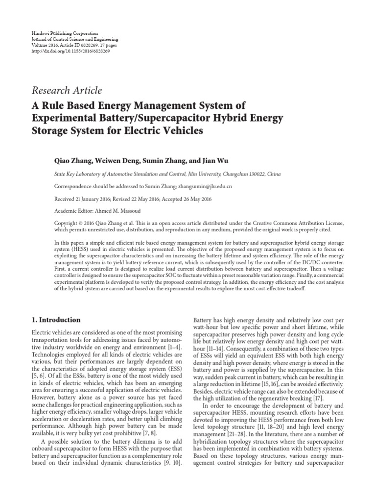 A Rule Based Energy Management System of Experimen | PDF | Electric ...