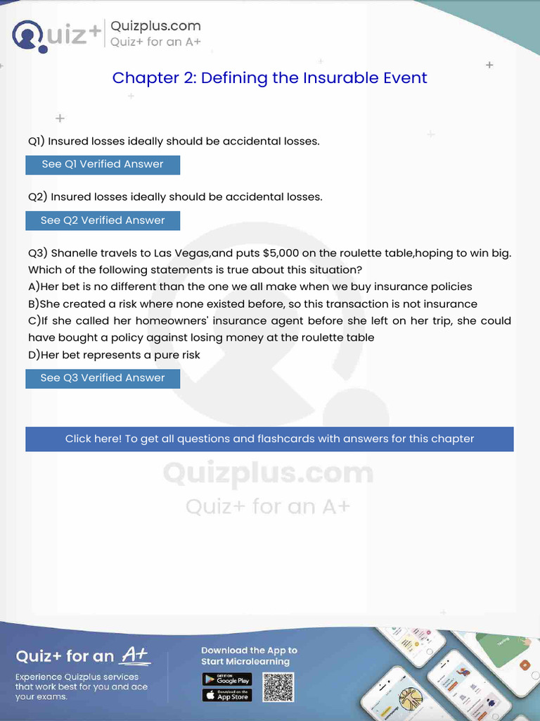 Insured Losses Ideally Should Be Accidental Losses | PDF | Insurance ...