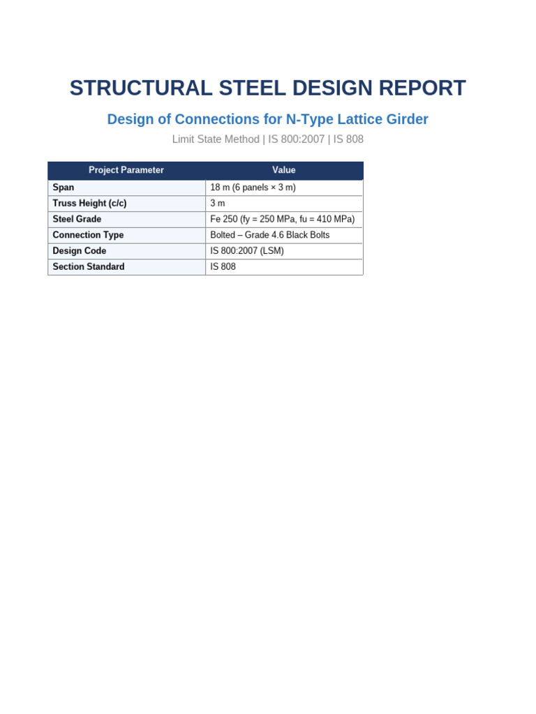N-Type Lattice Girder Connection Design | PDF | Truss | Screw