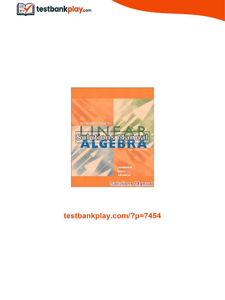 Introduction to Linear Algebra 5th Edition Johnson Solutions Manual ...