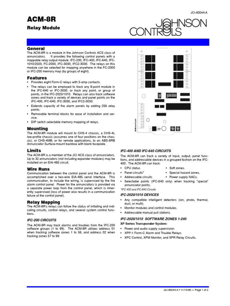 Hon Ba Fire Jci 60044 | PDF | Relay | Computer Engineering
