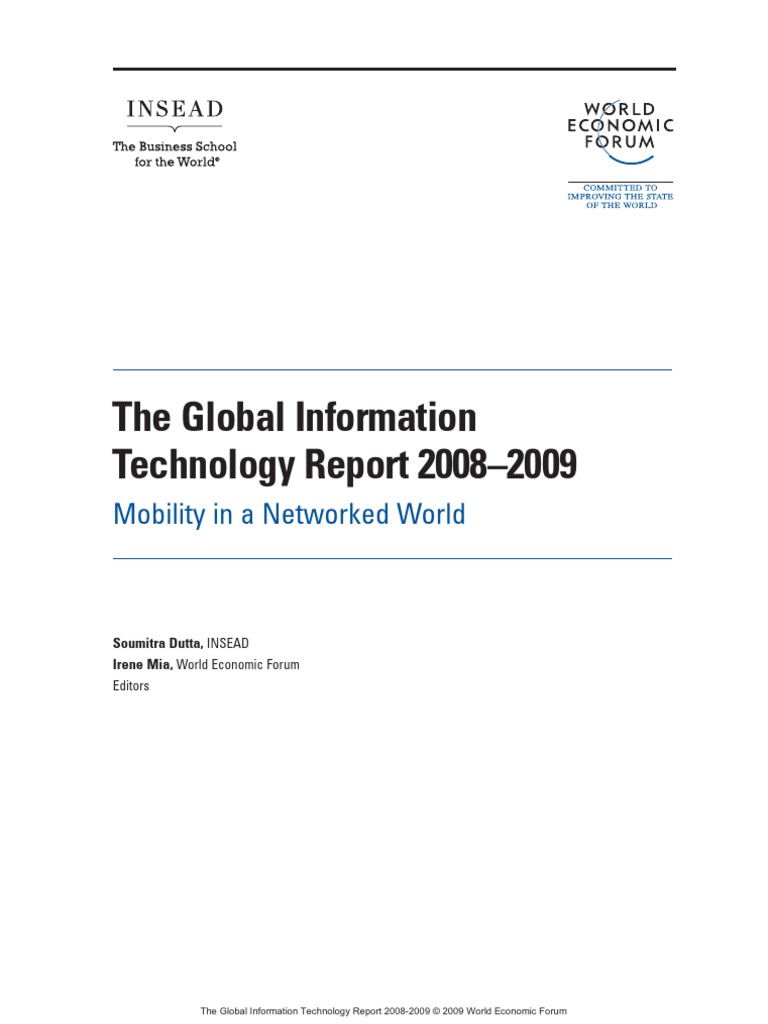 Global Information Technology Report 2008-2009 | PDF | Business | Computers