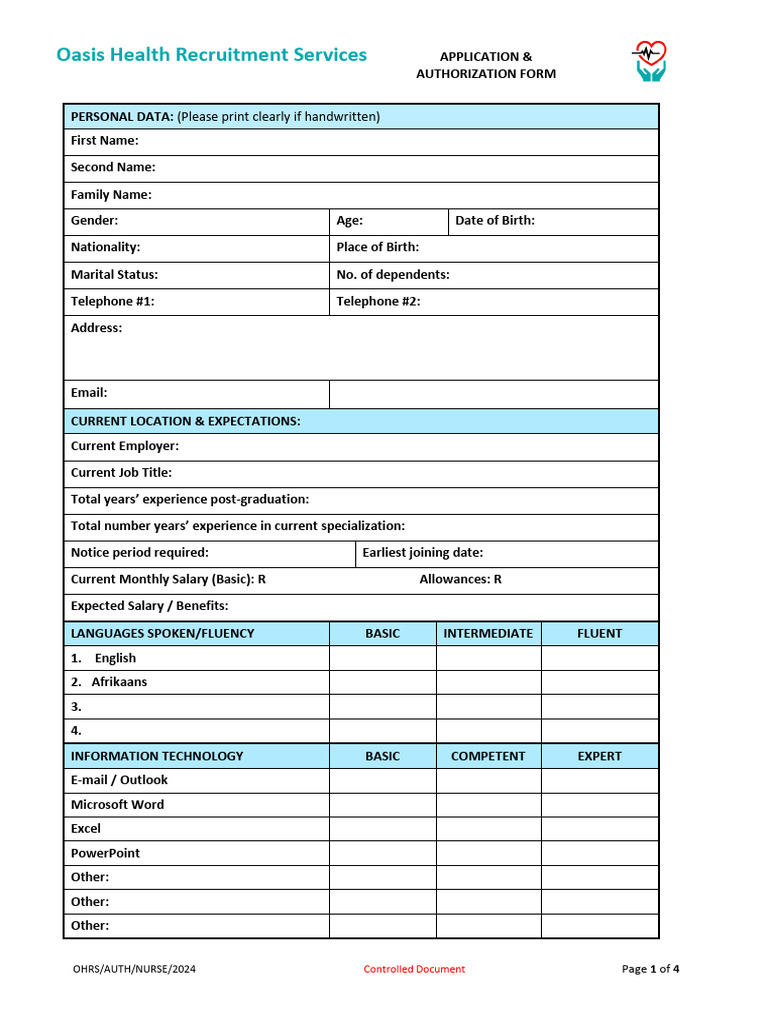 Application Authorization Form - Medical - 2025 | PDF