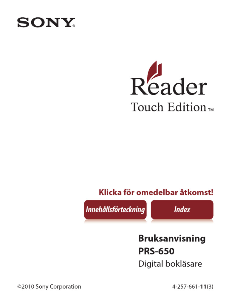 Sony Reader PRS-650 | PDF