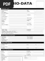 Biodata Form Template for Download | PDF