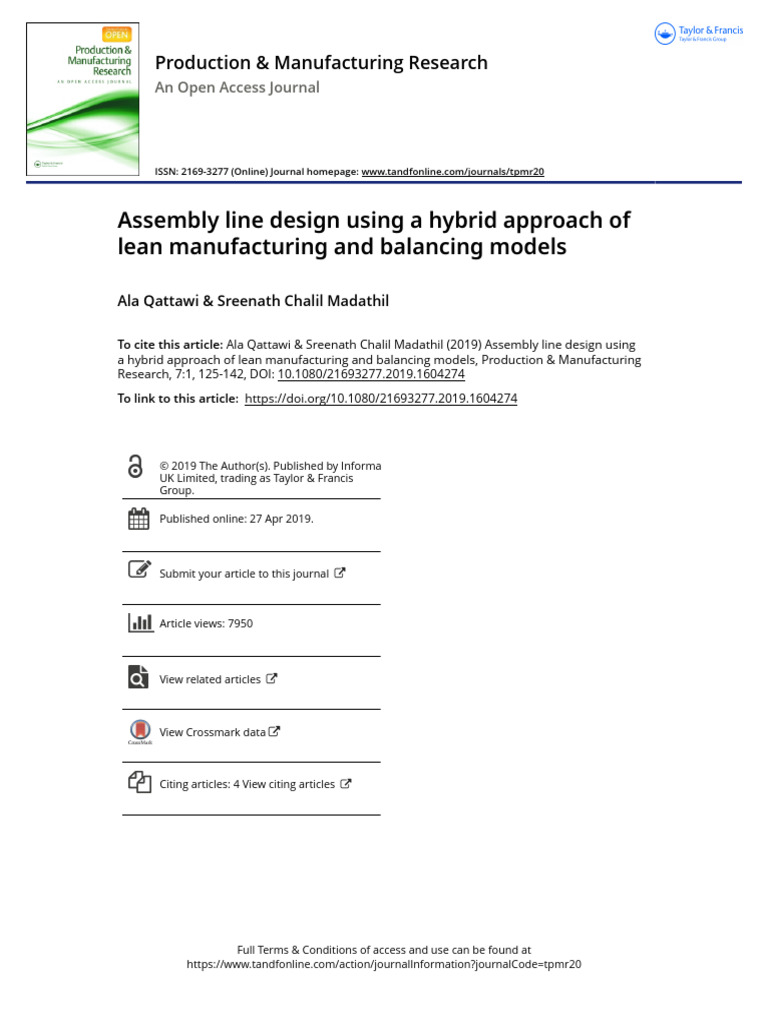 Assembly Line Design Using a Hybrid Approach of Lean Manufacturing and ...
