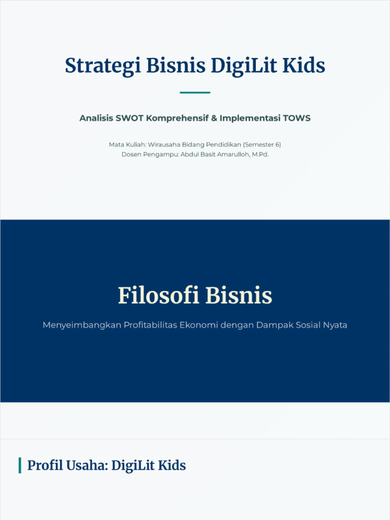 Analisis SWOT Bisnis DigiLit Kids | PDF