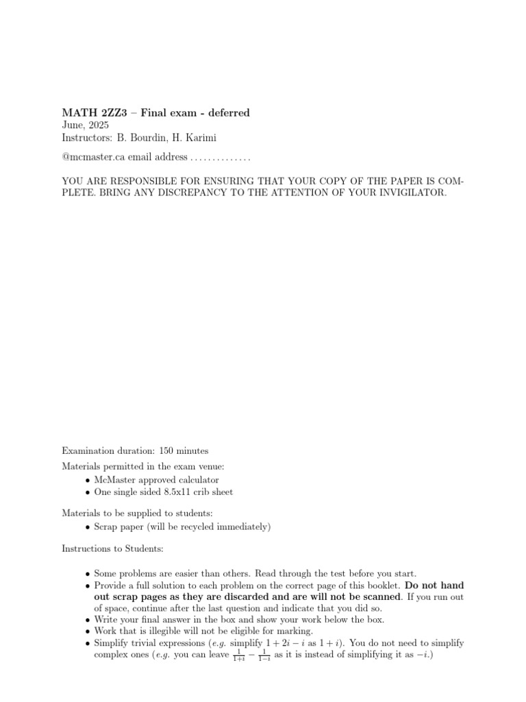 Final Exam 2025 | PDF