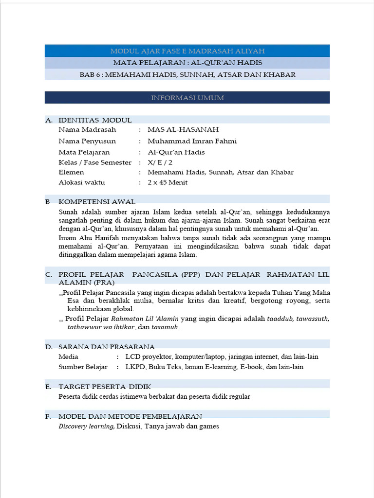 Modul ajar M.imran fahmi | PDF