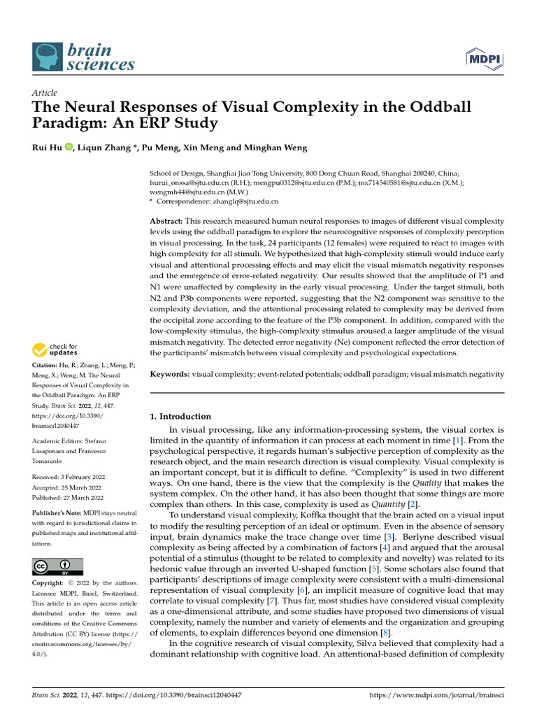 brainsci-12-00447 | PDF | Event Related Potential | Cognition
