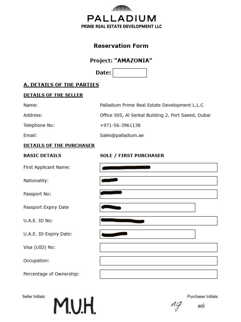 Amazonia Reservation Form example | PDF | Value Added Tax | Payments