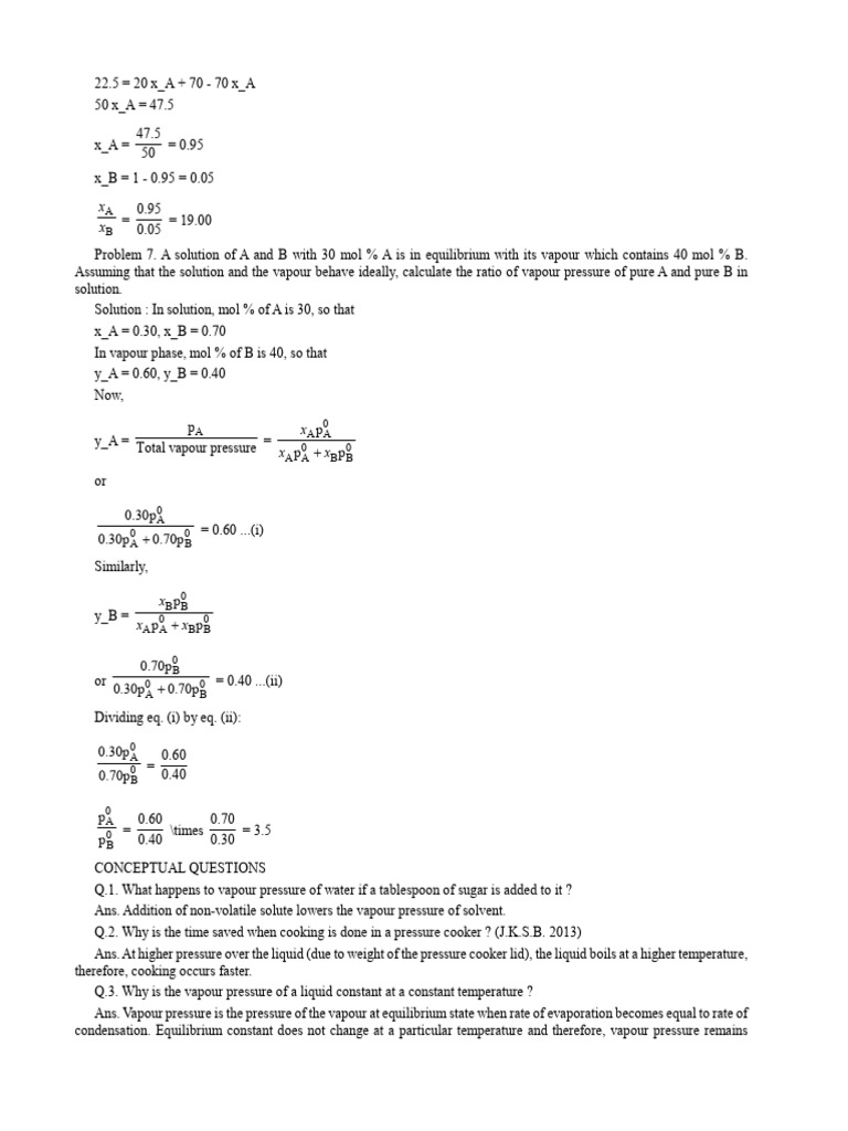 Solution (Study material with solved numericals) 8 | PDF | Distillation ...