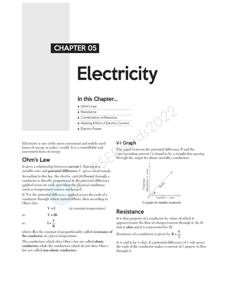 Electricity Notes | PDF | Electrical Resistance And Conductance ...