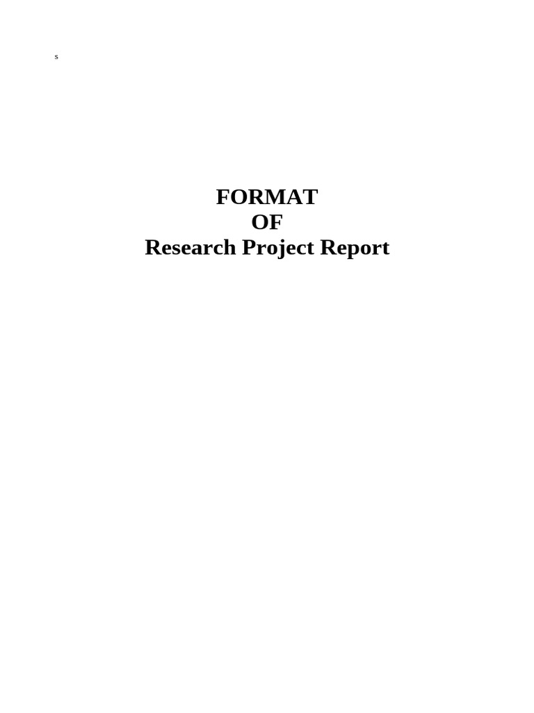 Format Research Project Report | PDF | Survey Methodology | Methodology