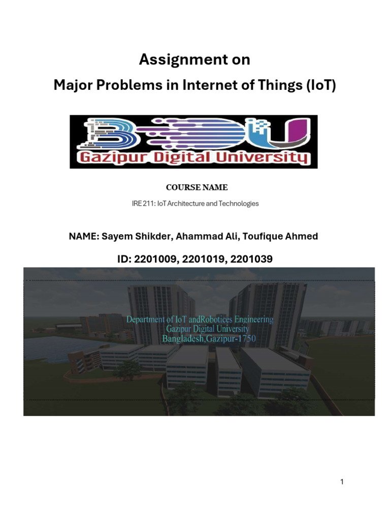Major Problems in IoT Assignment (Group 1) | PDF | Computer Security ...