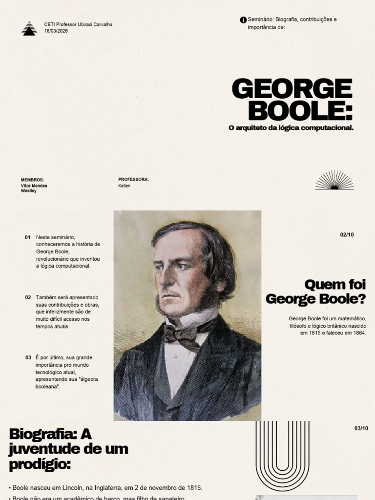 George Boole - 20260315 - 215945 - 0000 | PDF | Matemática | Lógica