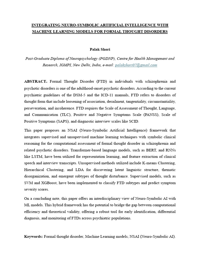 Neuro-symbolic Ai With Machine Learning Model’s Assessment for Formal ...