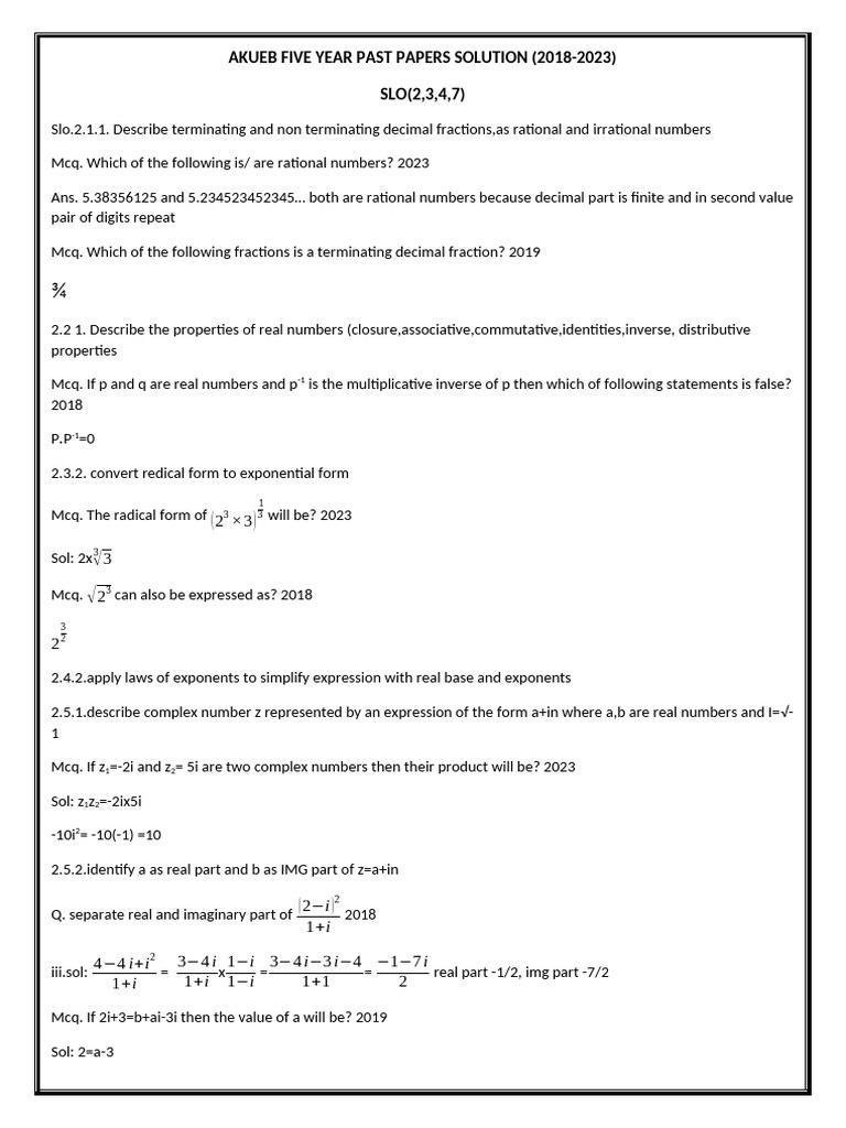 math past paper solution | PDF | Matrix (Mathematics) | Logarithm