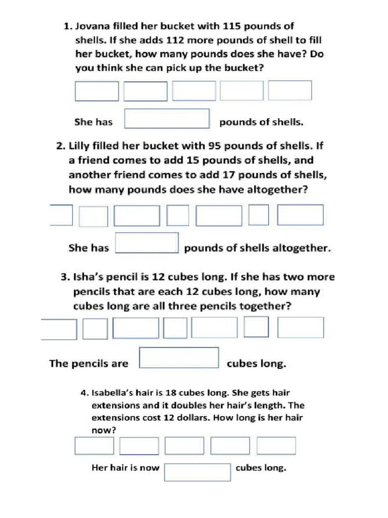 Math Add Word Problem | PDF