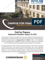 Call For Papers - Campus For Finance Research Conference 13