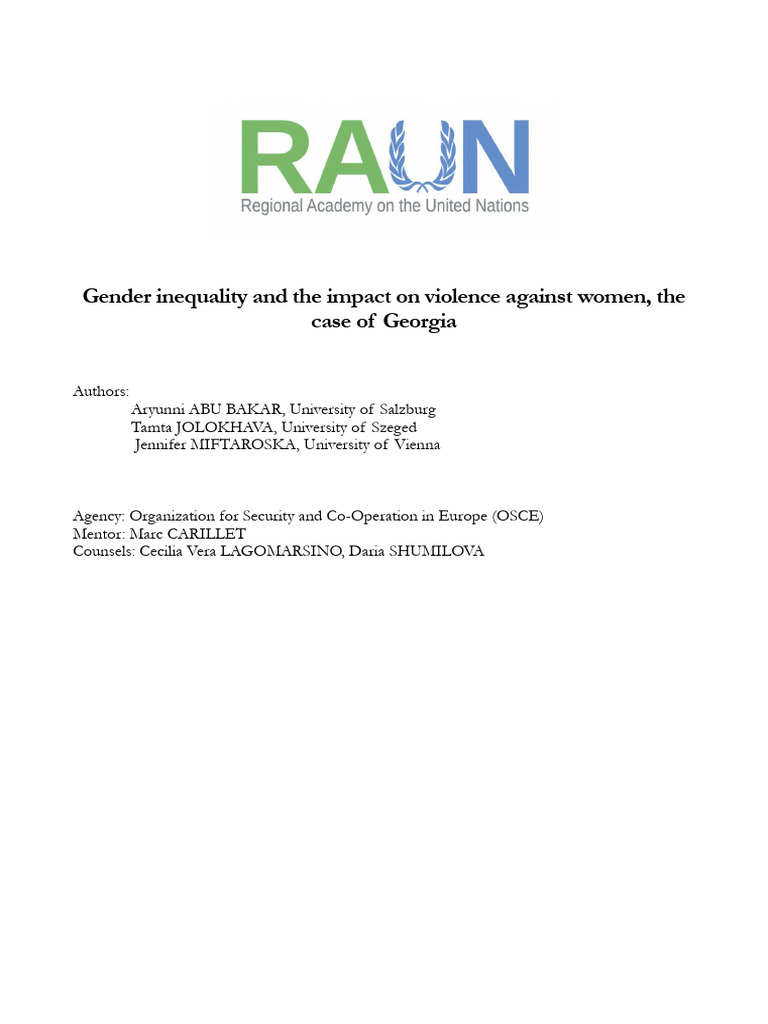 10 Osce Gender Inequality and the Impact on Violence Against Women | PDF