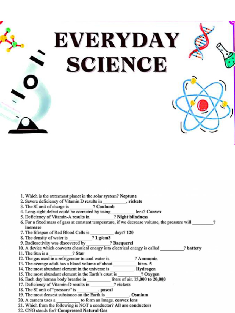 Everyday Science One Liner Notes | PDF