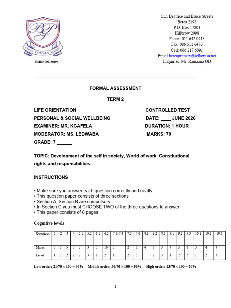 Life_Orientation_Control_Test | PDF | Human Development | Psychology