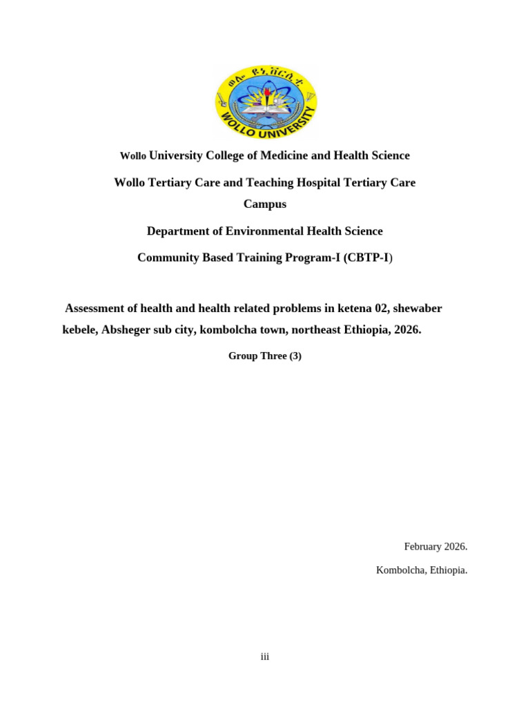 Group 3 Final Edited Report (2) (2) | PDF | Sanitation | Hygiene