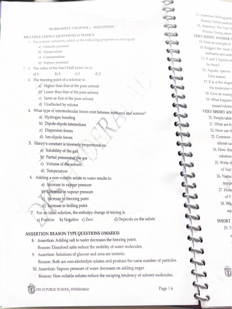 Chem Part 1 Worksheets | PDF