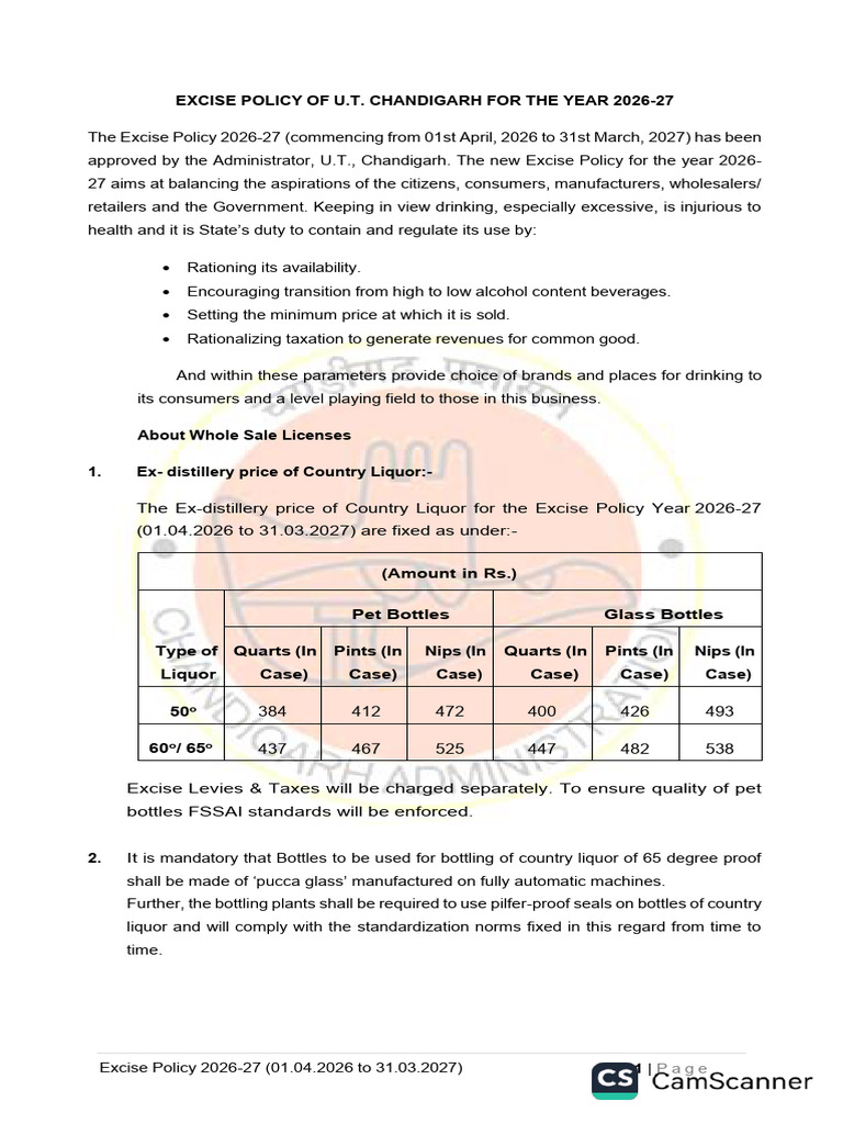 Excise Policy 2026-27 | PDF | License | Lease