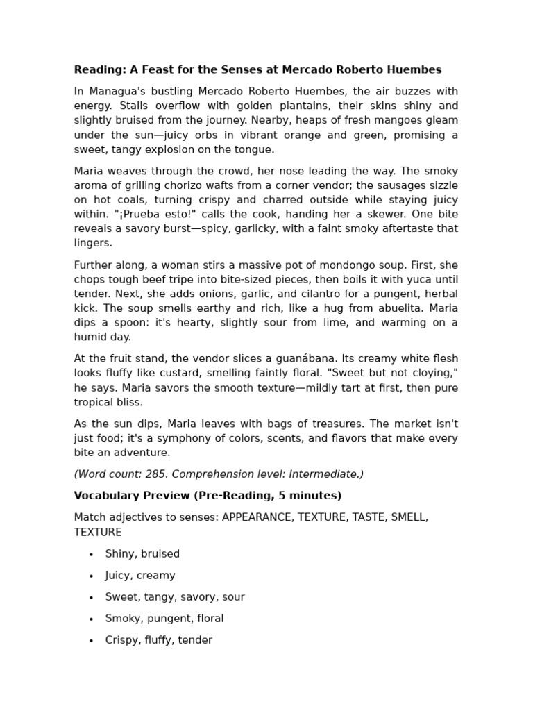 Reading1 Session 2 | PDF | Taste | Food And Drink Preparation