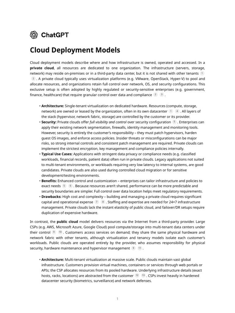 Cloud Deployment Models | PDF | Cloud Computing | Software As A Service
