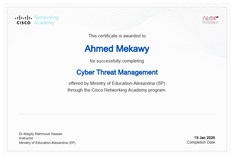 Cyber Threat Management Certificate Ahmedmekawy Work Gmail Com 24c1544a ...
