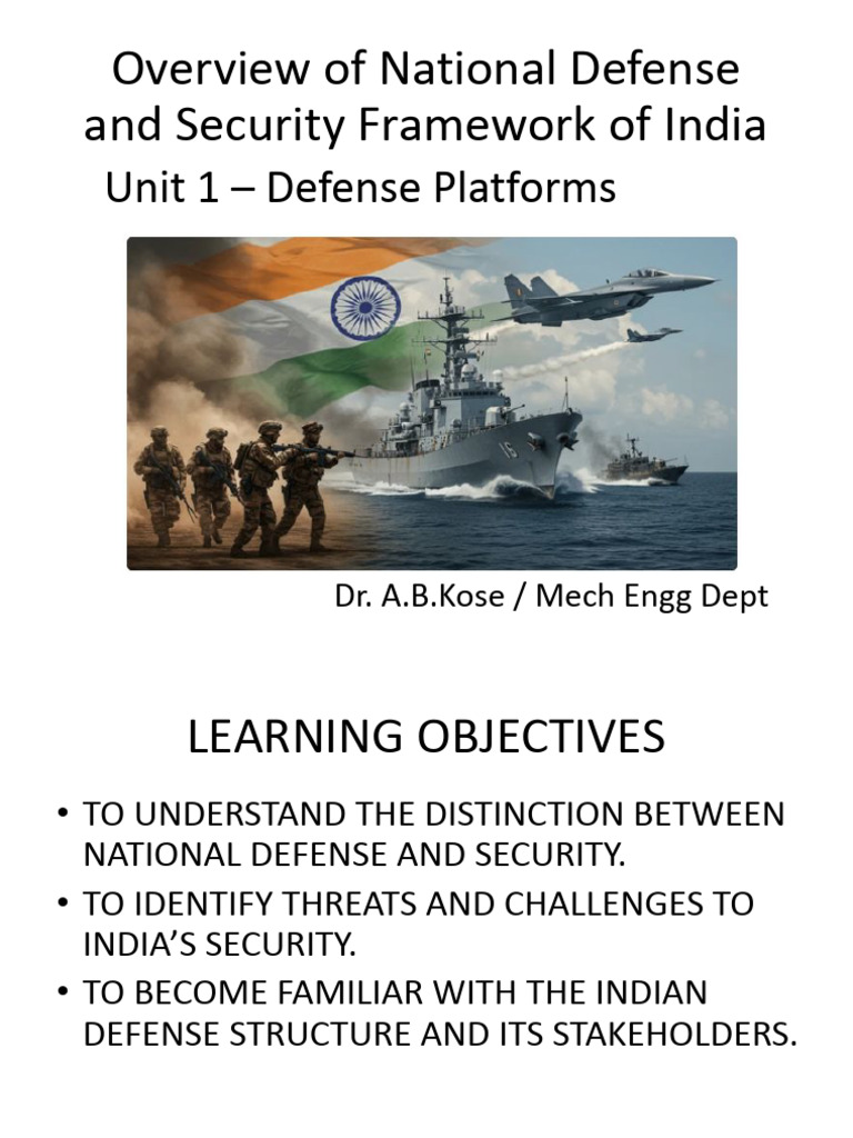 Unit 1-National Defense Security Framework India | PDF | Computer ...