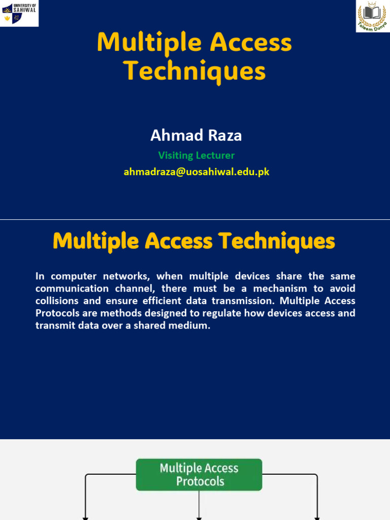 Lect-12 - Multiple Access Techniques | PDF | Channel Access Method ...