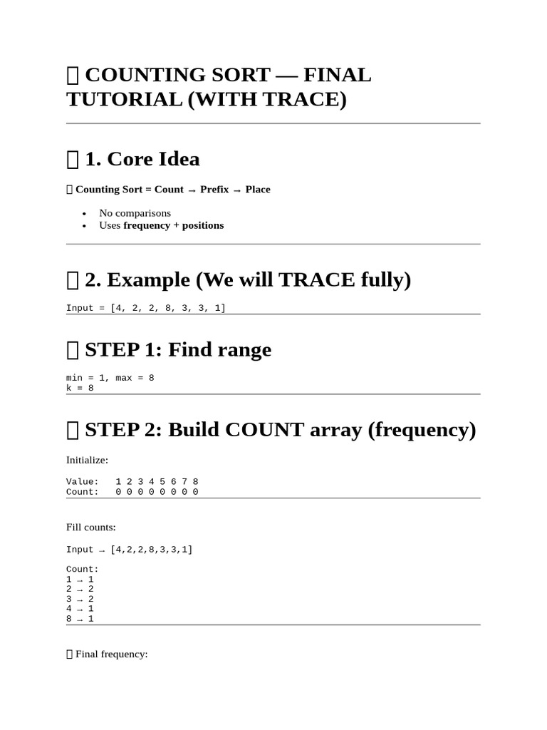 COUNTING SORT | PDF | Time Complexity | Computer Programming